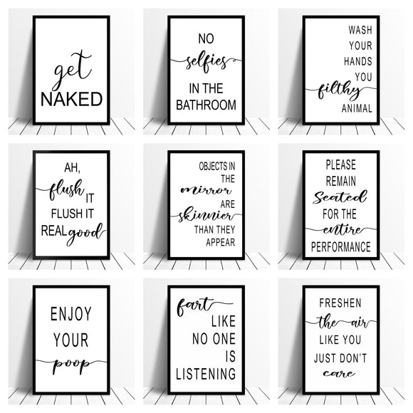 Bathroom Prints Collection 1  Minimalist Wall Funny Art Poster Quality Toilet Home Pictures