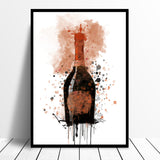 Alcohol Watercolour Quote Print Beer Gin Champagne Prosecco Martini Vodka Bottle Glass Picture Kitchen Wall Art Collection 1