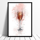 Alcohol Watercolour Quote Print Beer Gin Champagne Prosecco Martini Vodka Bottle Glass Picture Kitchen Wall Art Collection 1