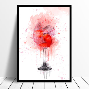 Alcohol Watercolour Quote Print Beer Gin Champagne Prosecco Martini Vodka Bottle Glass Picture Kitchen Wall Art Collection 1