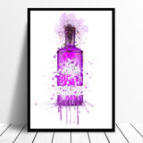 Alcohol Watercolour Quote Print Beer Gin Champagne Prosecco Martini Vodka Bottle Glass Picture Kitchen Wall Art Collection 1