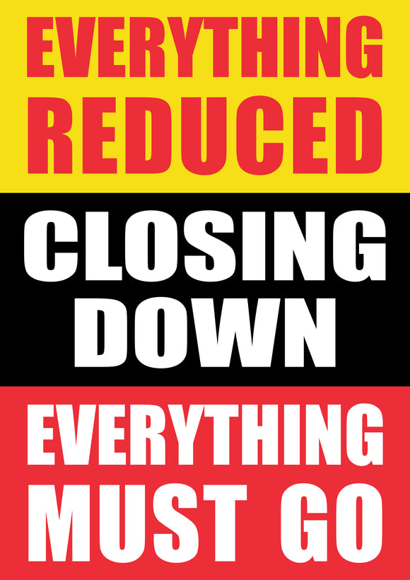 SHOP CLOSING DOWN SALE POSTER - pos6